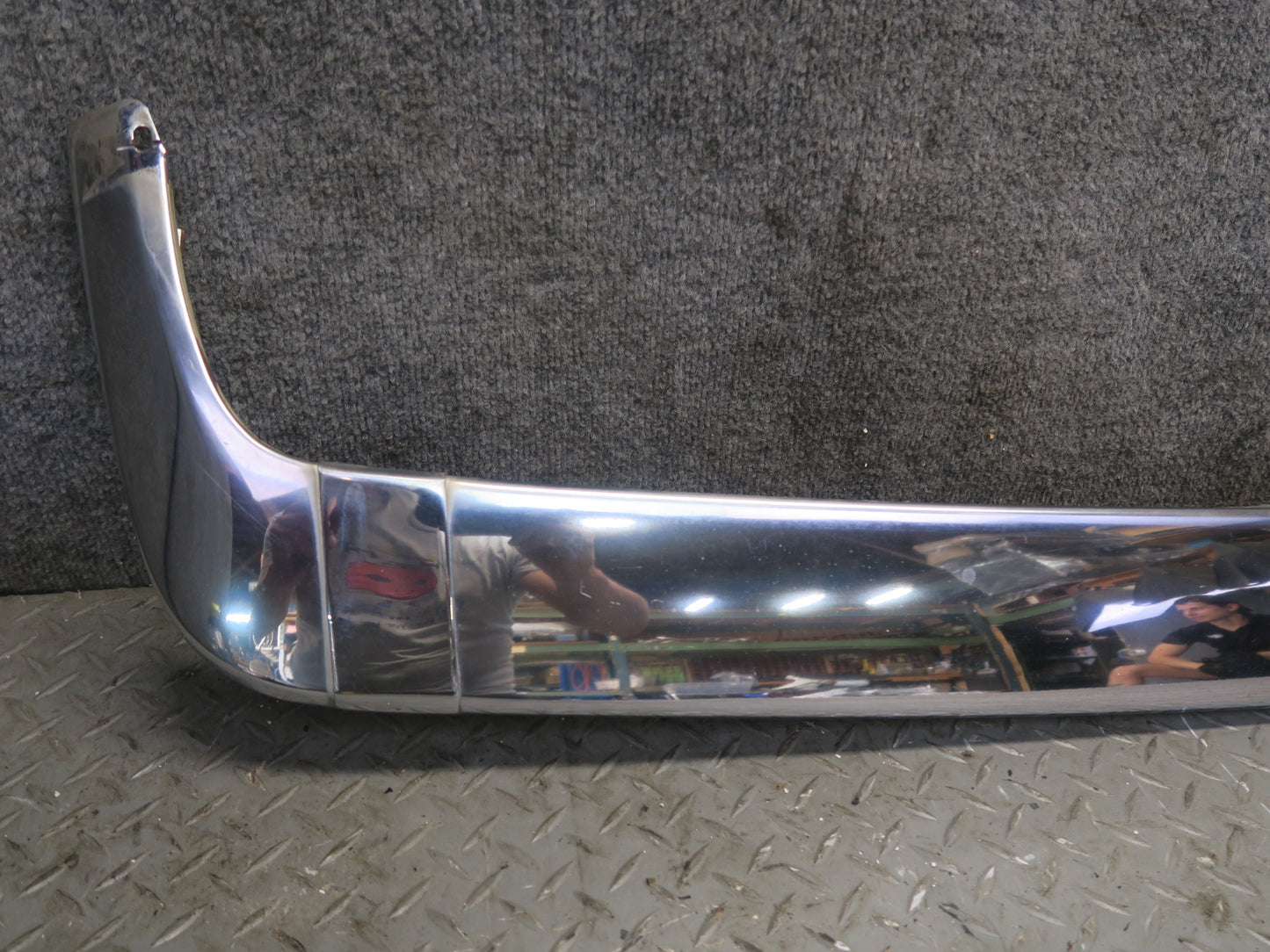 86-91 Mercedes W126 Rear Bumper Left Center Right Chrome Trim Cover Set OEM