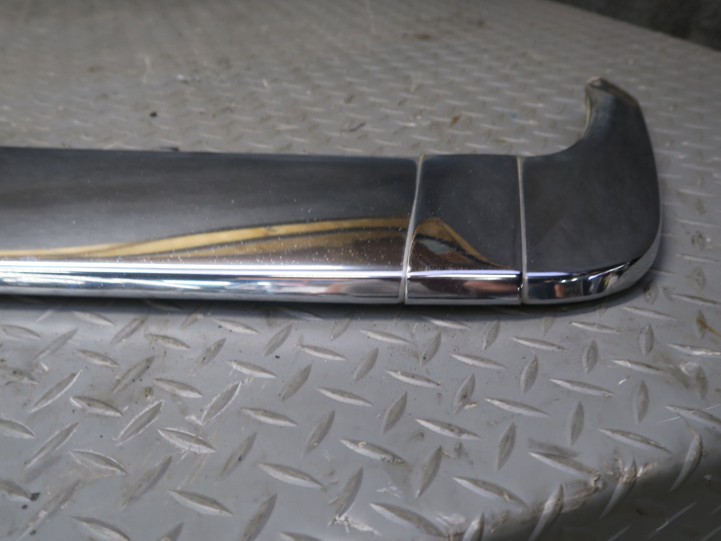 86-91 Mercedes W126 Rear Bumper Left Center Right Chrome Trim Cover Set OEM