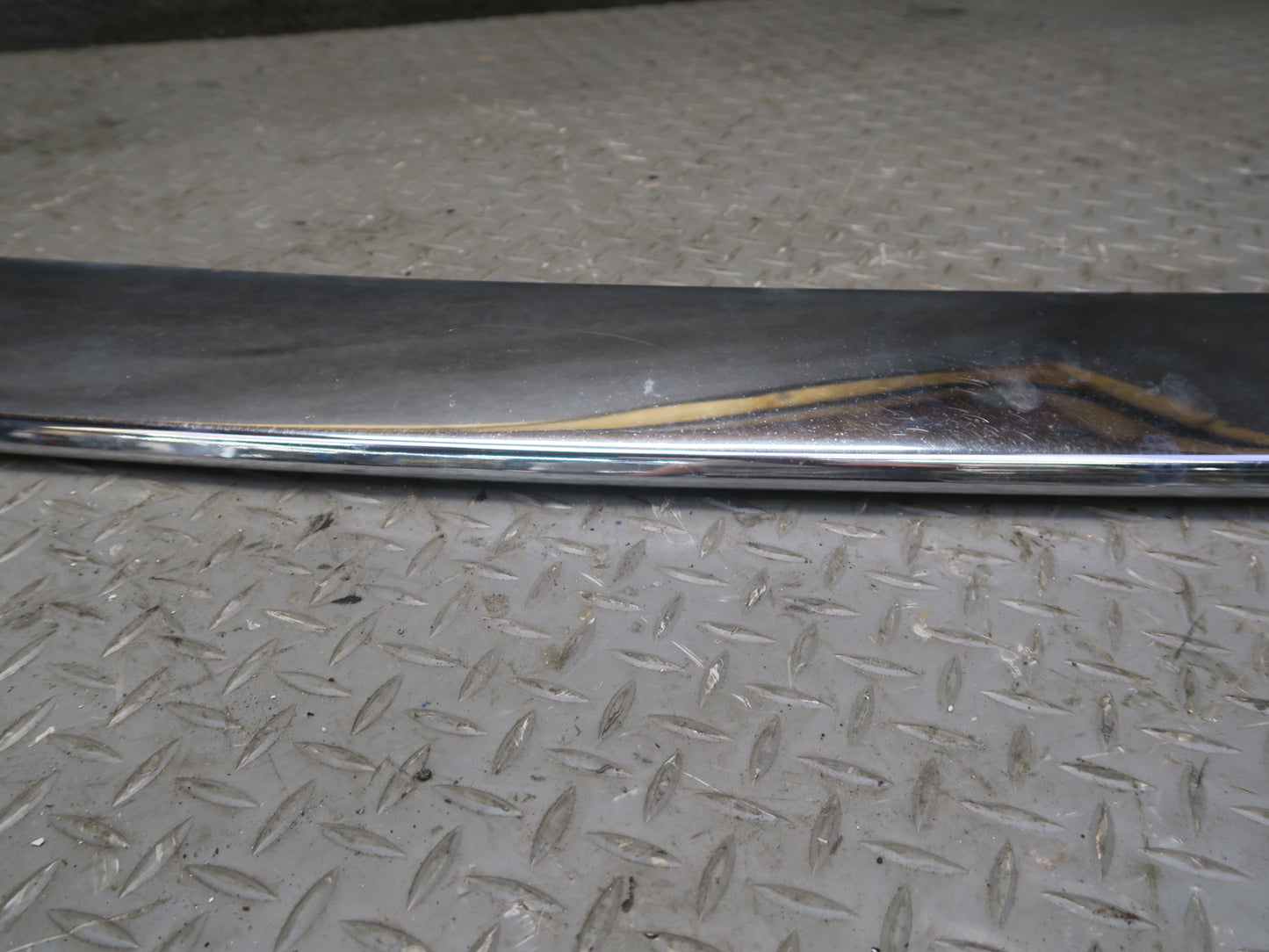 86-91 Mercedes W126 Rear Bumper Left Center Right Chrome Trim Cover Set OEM