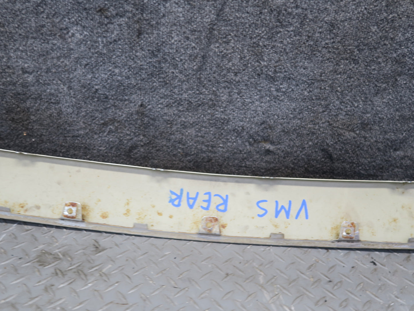 86-91 Mercedes W126 Rear Bumper Left Center Right Chrome Trim Cover Set OEM