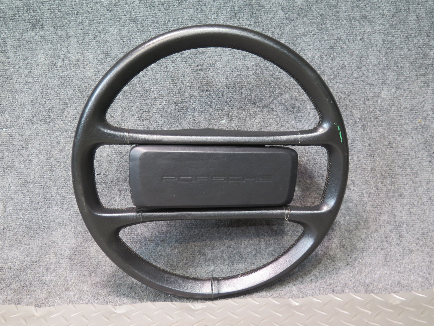 1984-1989 Porsche 928 Leather Steering Black w Horn Pad Cover