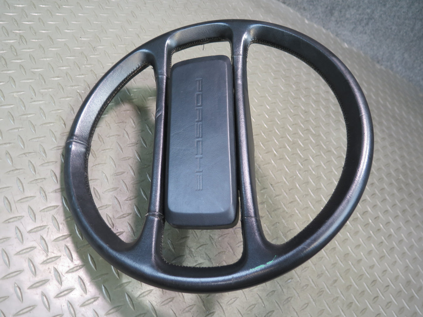 1984-1989 Porsche 928 Leather Steering Black w Horn Pad Cover