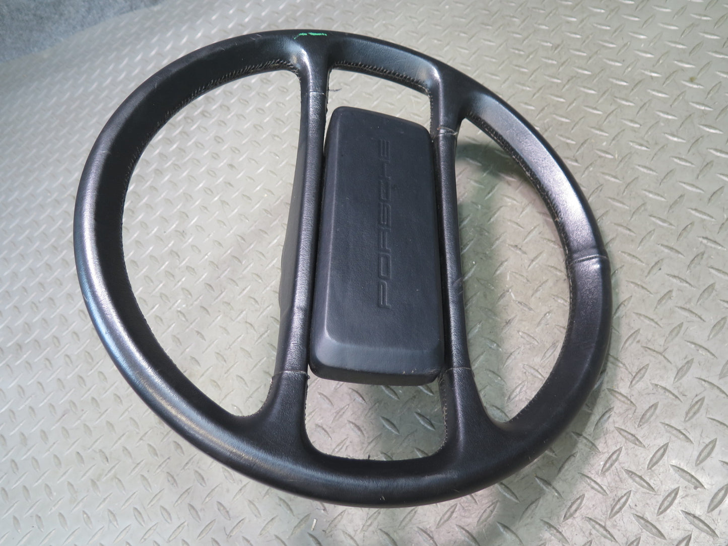 1984-1989 Porsche 928 Leather Steering Black w Horn Pad Cover
