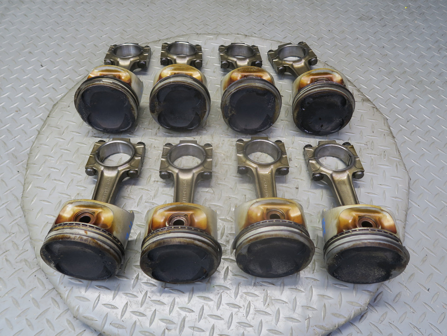 1987-1991 Porsche 928 S4 5.0L Engine Piston Connecting Rod Set of 8 60k Miles