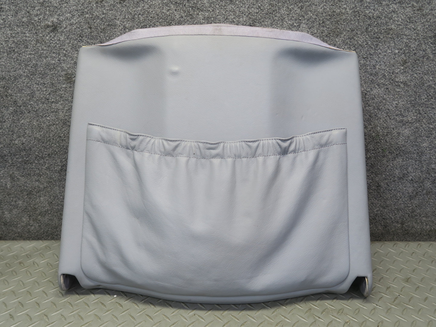 89-91 Mercedes W126 Sedan Front Left Driver Seat Back Trim Cover Panel Gray OEM