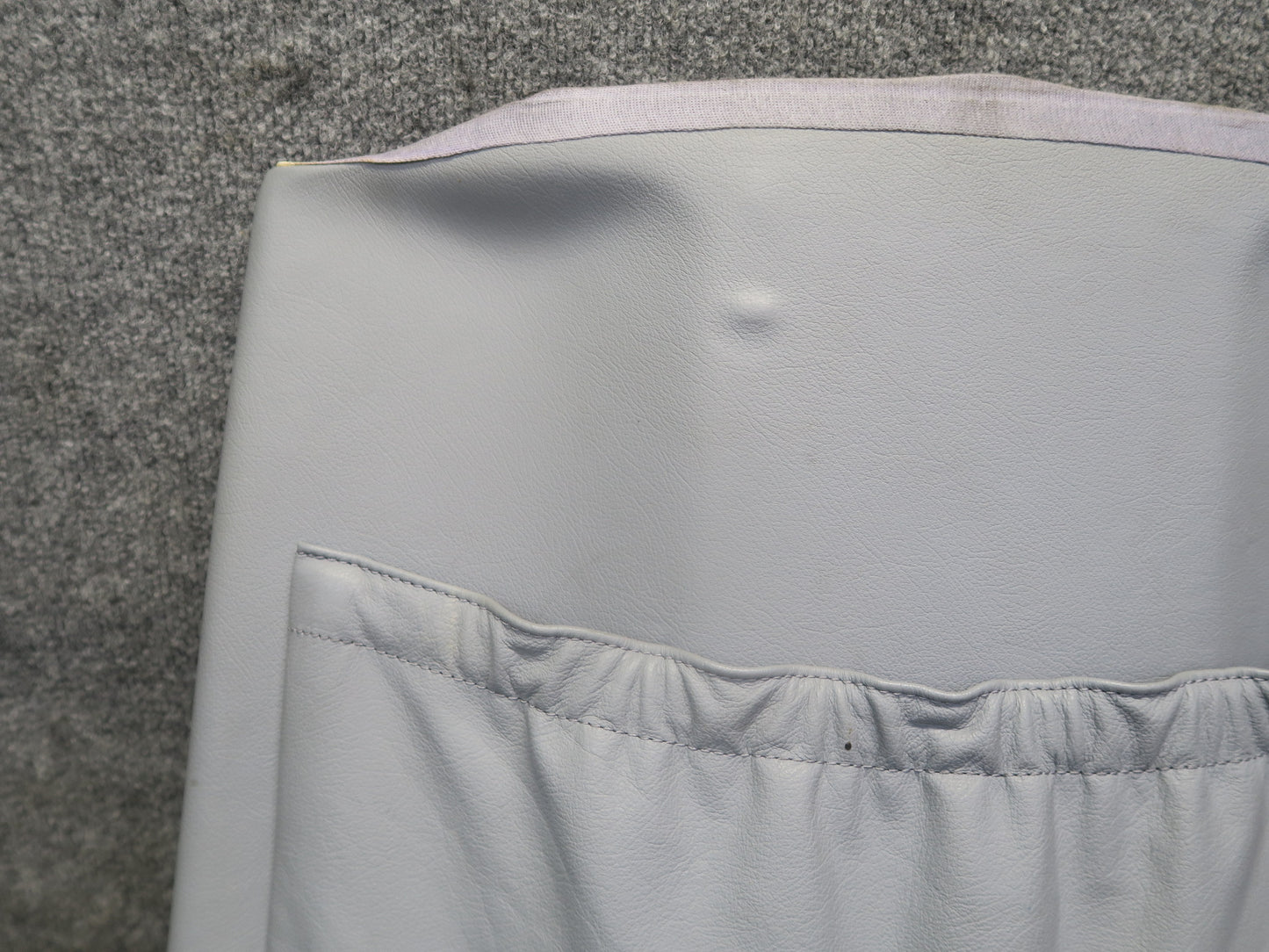 89-91 Mercedes W126 Sedan Front Left Driver Seat Back Trim Cover Panel Gray OEM