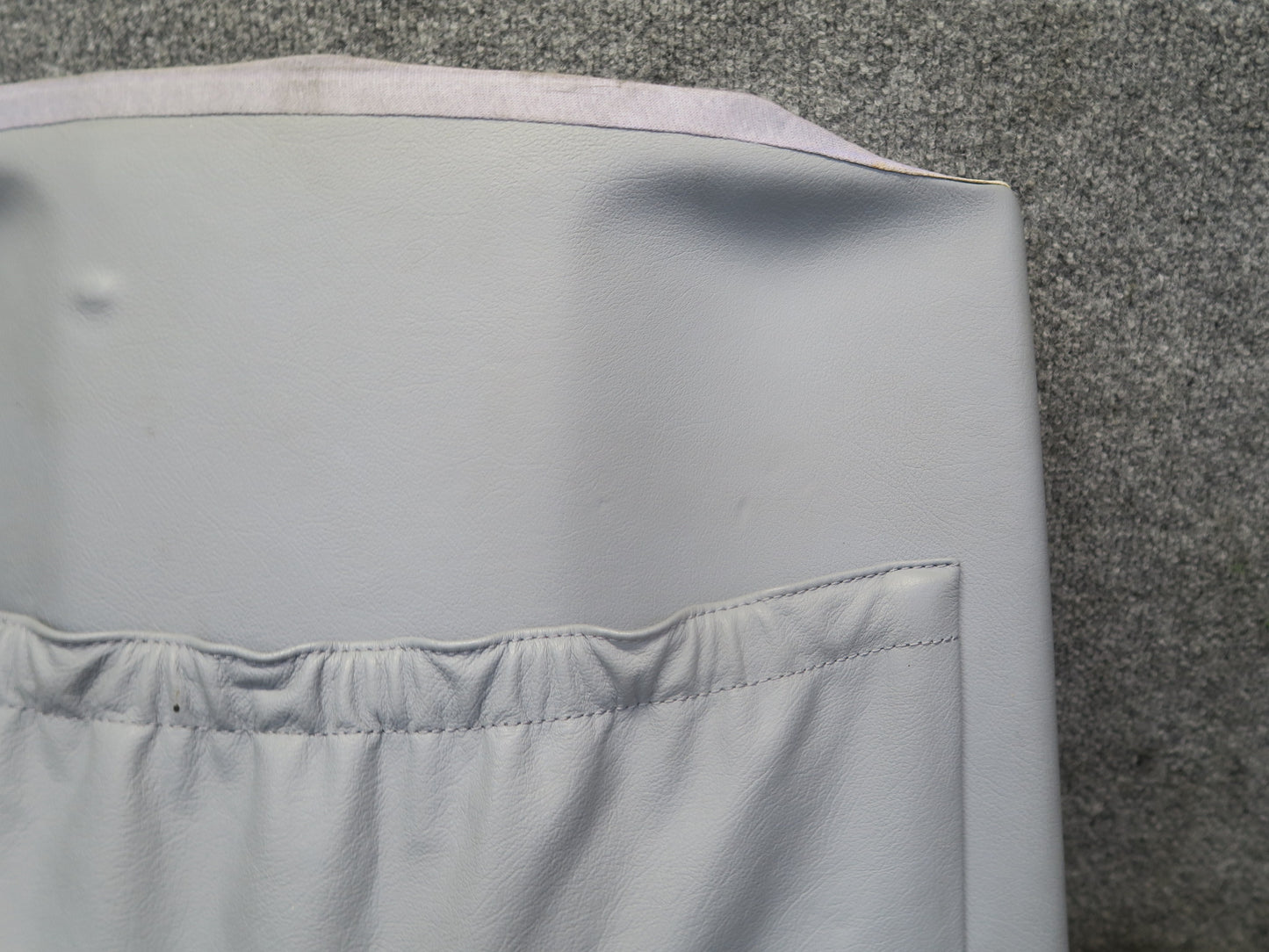 89-91 Mercedes W126 Sedan Front Left Driver Seat Back Trim Cover Panel Gray OEM