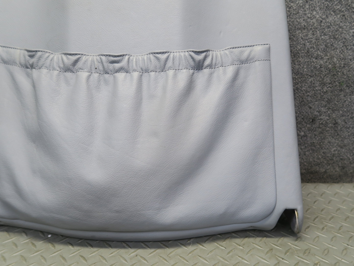 89-91 Mercedes W126 Sedan Front Left Driver Seat Back Trim Cover Panel Gray OEM