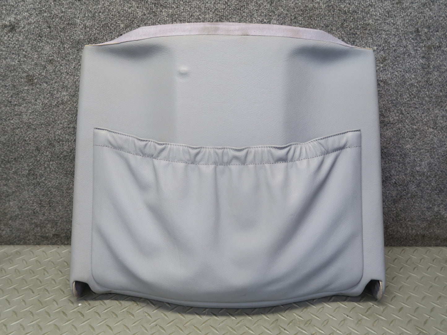 89-91 Mercedes W126 Sedan Front Right Seat Back Trim Cover Panel Gray OEM