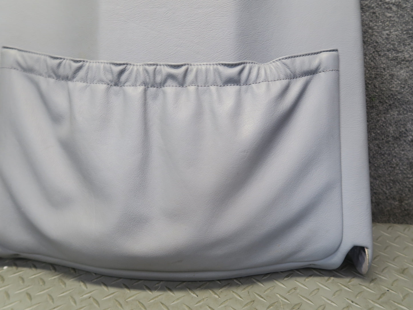 89-91 Mercedes W126 Sedan Front Right Seat Back Trim Cover Panel Gray OEM