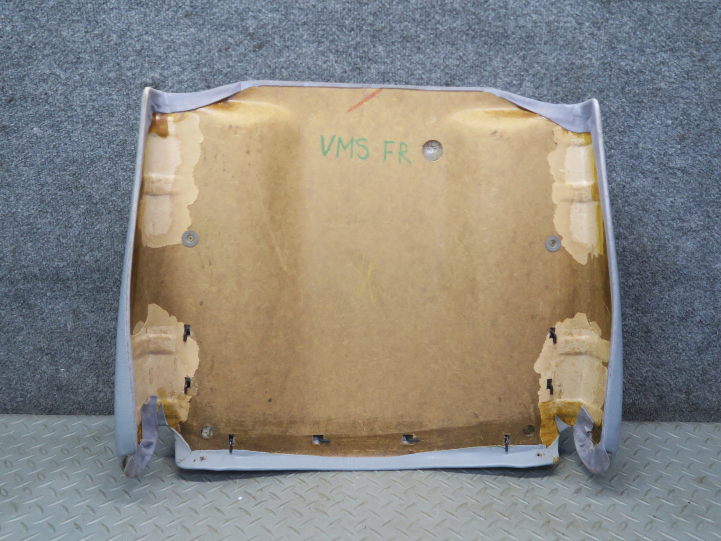 89-91 Mercedes W126 Sedan Front Right Seat Back Trim Cover Panel Gray OEM