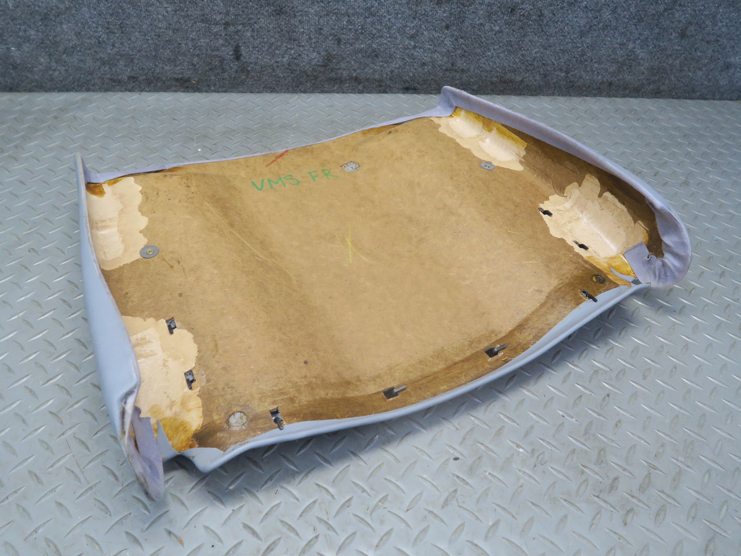 89-91 Mercedes W126 Sedan Front Right Seat Back Trim Cover Panel Gray OEM