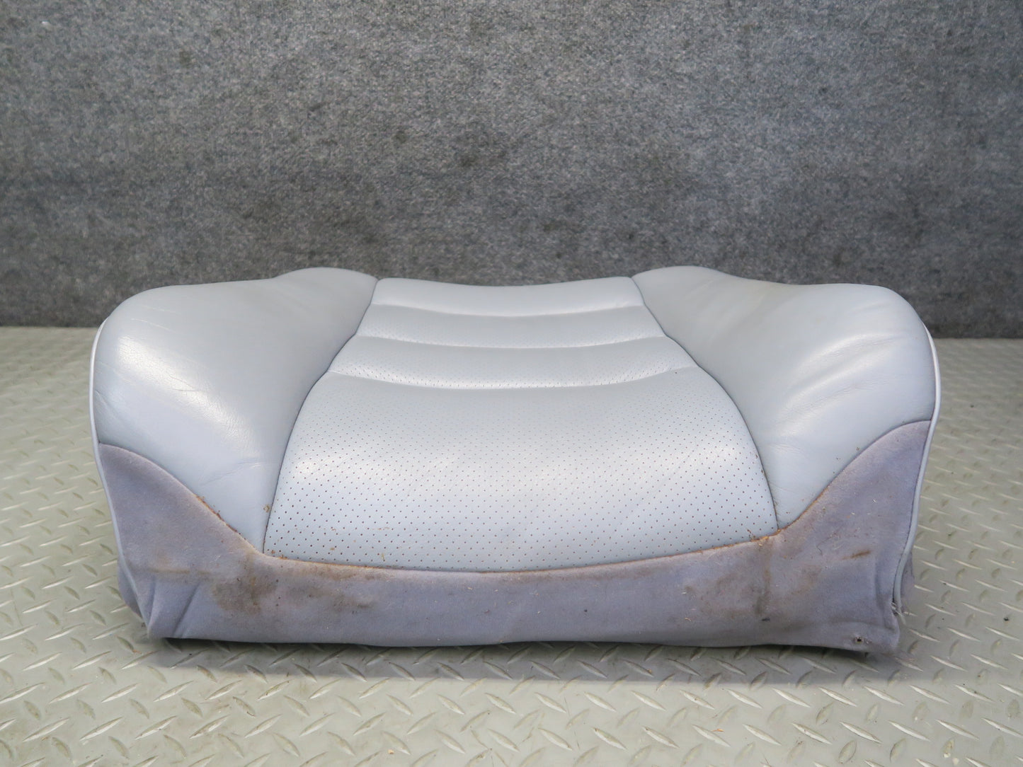 89-91 Mercedes W126 Sedan Front Right Heated Seat Upper Leather Cushion Gray OEM