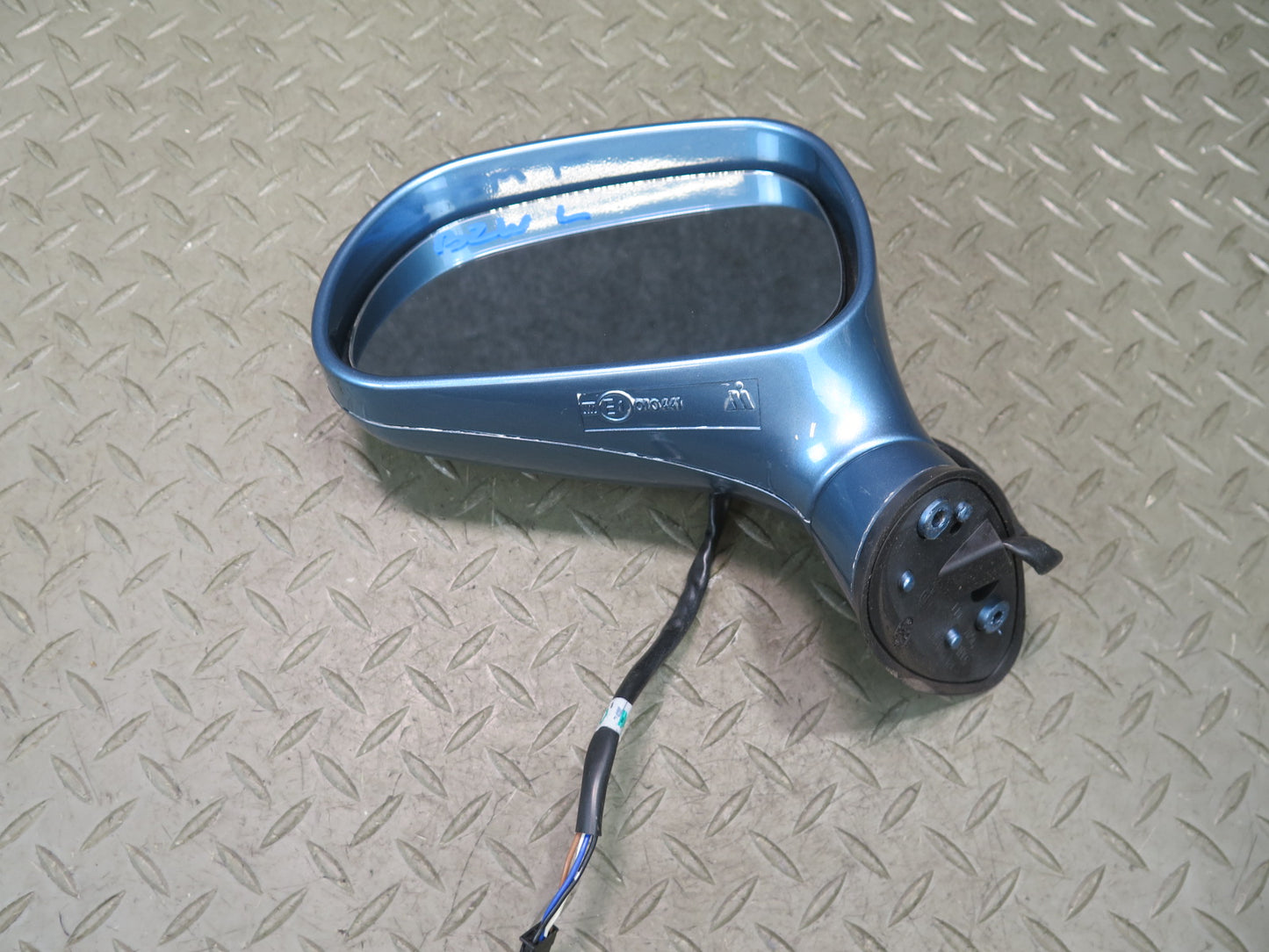 96-02 BMW E36/7 Z3 Front Left Exterior Side View Power Heated Mirror Blue OEM