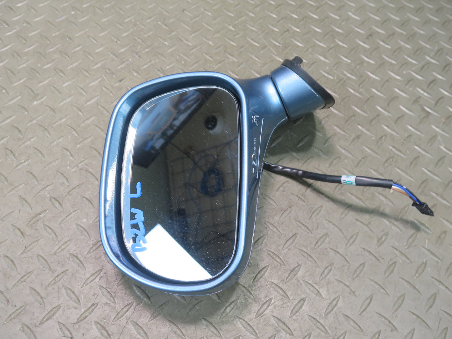 96-02 BMW E36/7 Z3 Front Left Exterior Side View Power Heated Mirror Blue OEM