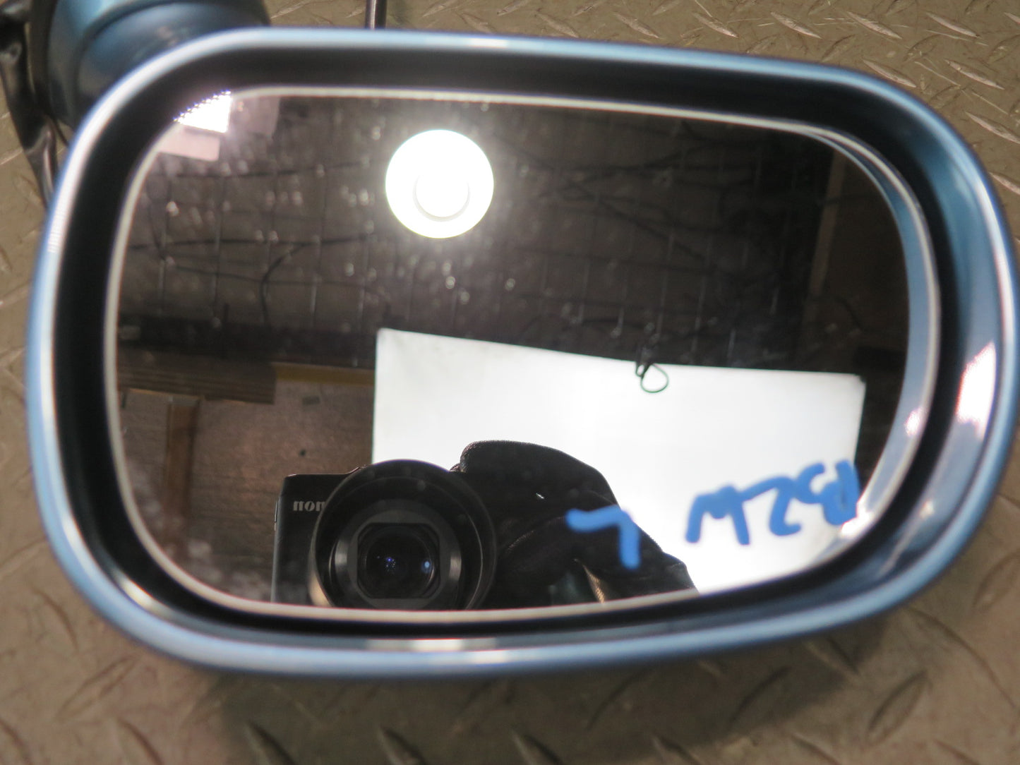 96-02 BMW E36/7 Z3 Front Left Exterior Side View Power Heated Mirror Blue OEM