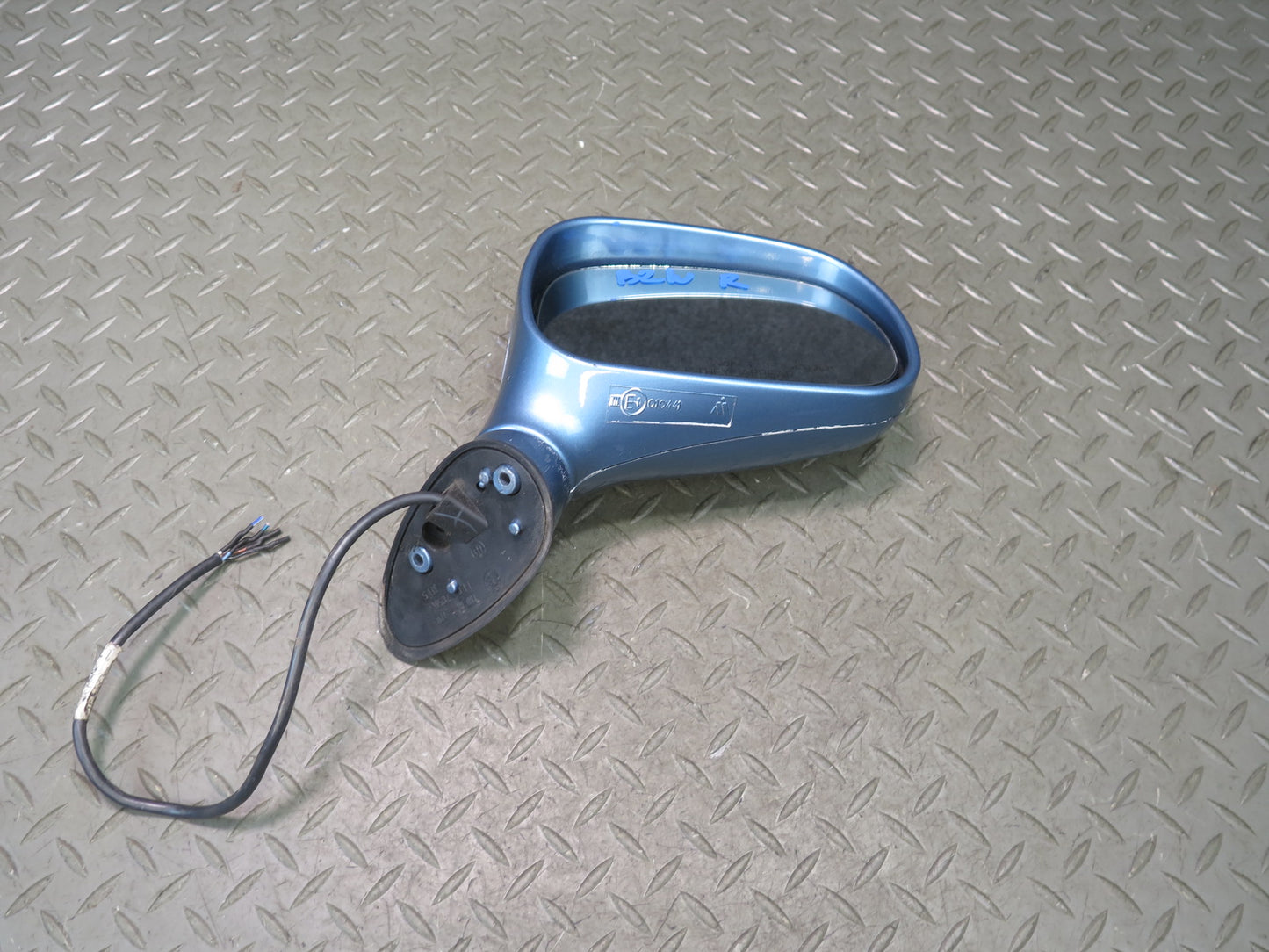 96-02 BMW E36/7 Z3 Front Right Exterior Side View Power Heated Mirror Blue OEM