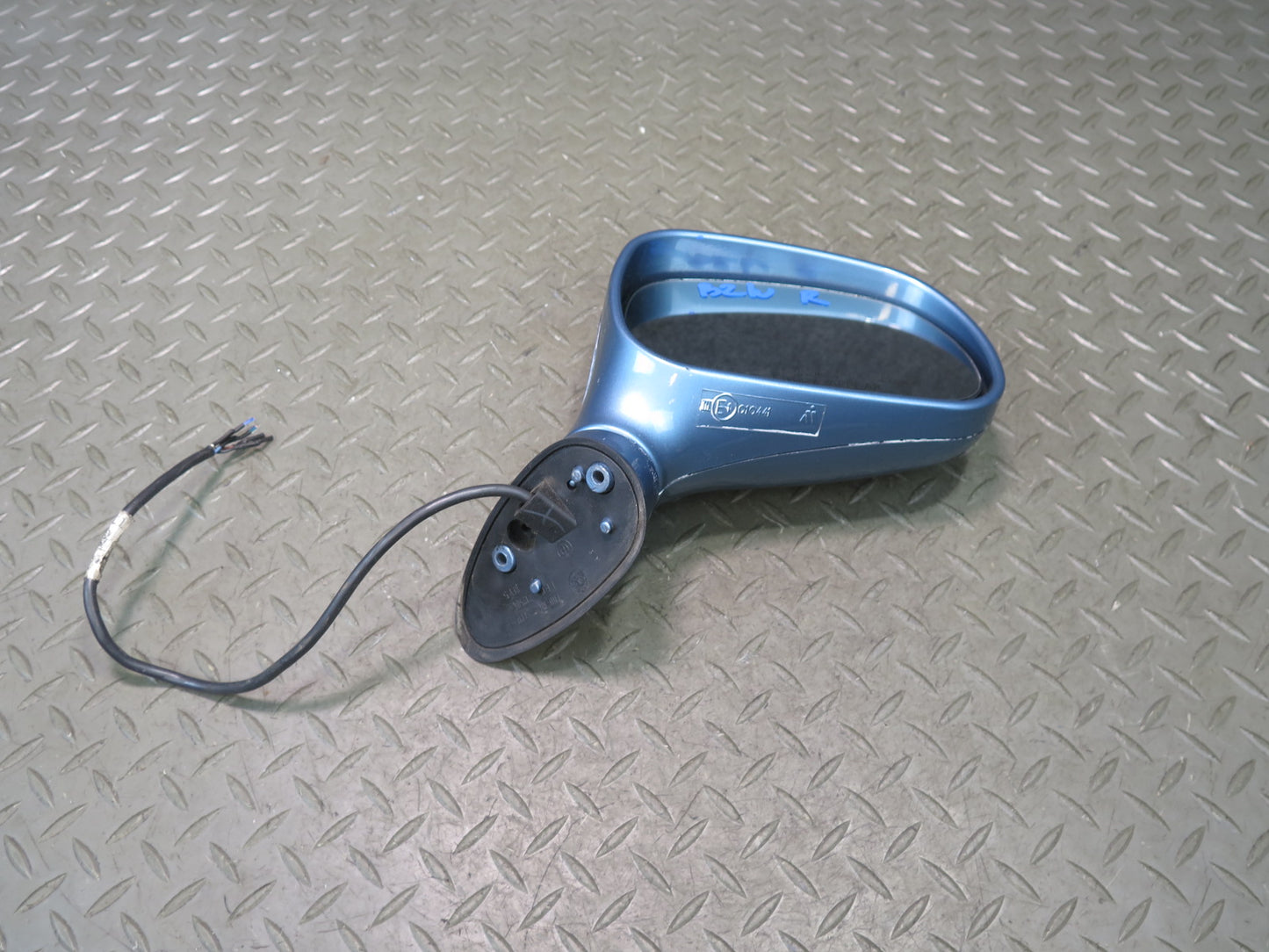 96-02 BMW E36/7 Z3 Front Right Exterior Side View Power Heated Mirror Blue OEM
