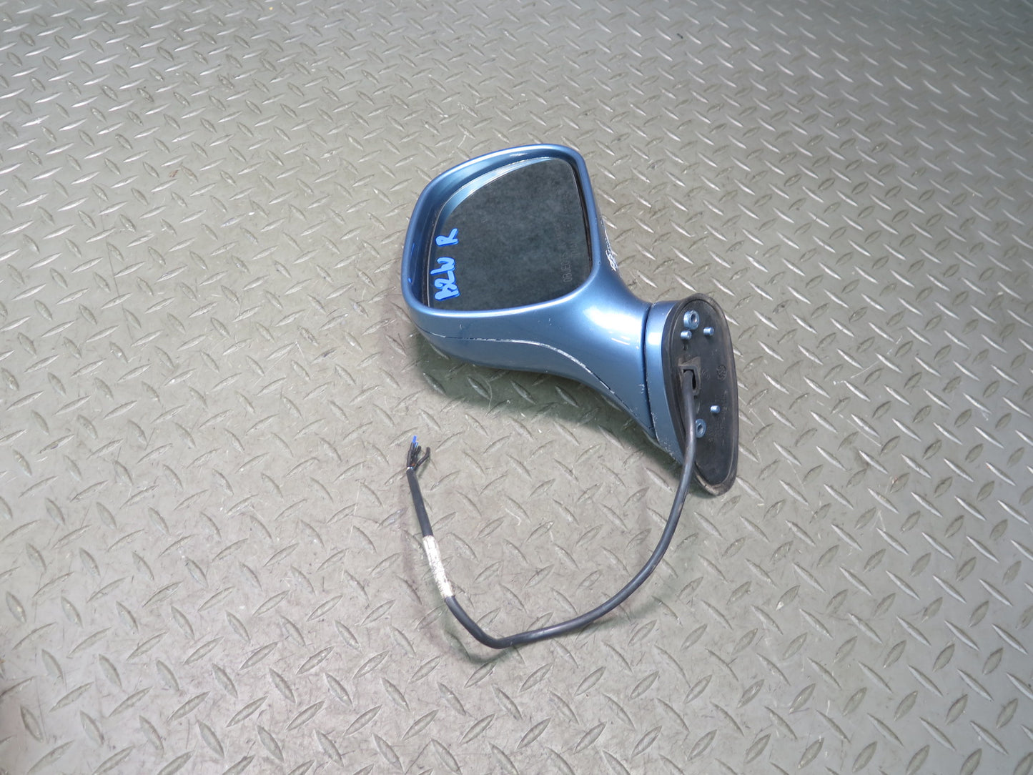 96-02 BMW E36/7 Z3 Front Right Exterior Side View Power Heated Mirror Blue OEM