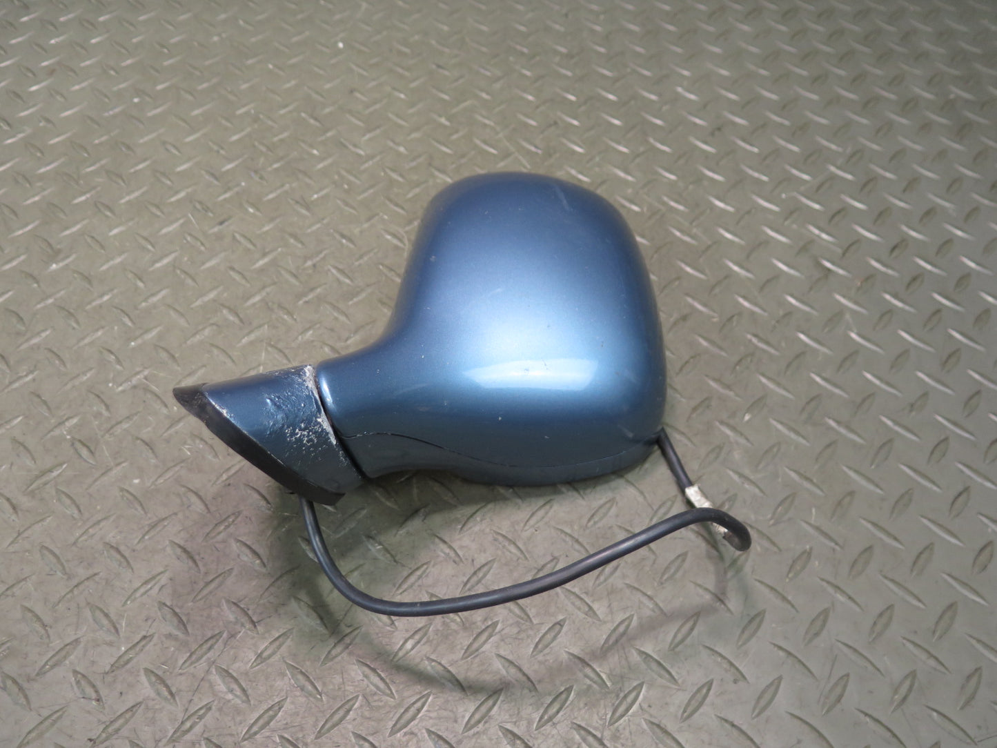 96-02 BMW E36/7 Z3 Front Right Exterior Side View Power Heated Mirror Blue OEM