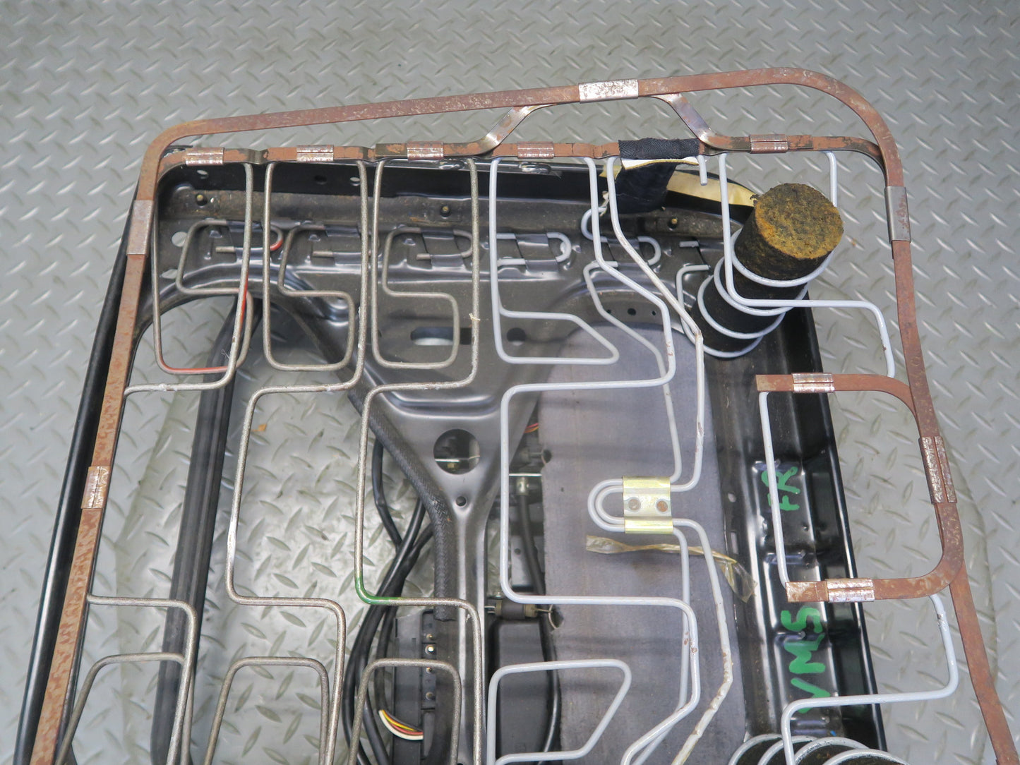 86-91 Mercedes W126 Sedan Front Right Seat Lower Frame Track Rail w Motors OEM