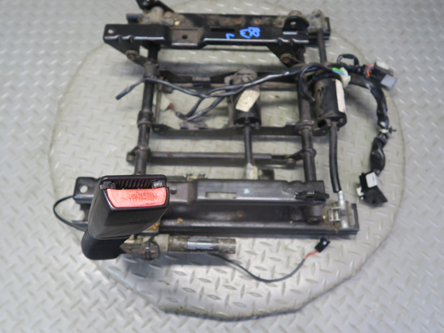 98-02 BMW E36/7 Z3 Front Left Seat Lower Frame Track Rail w Motors OEM