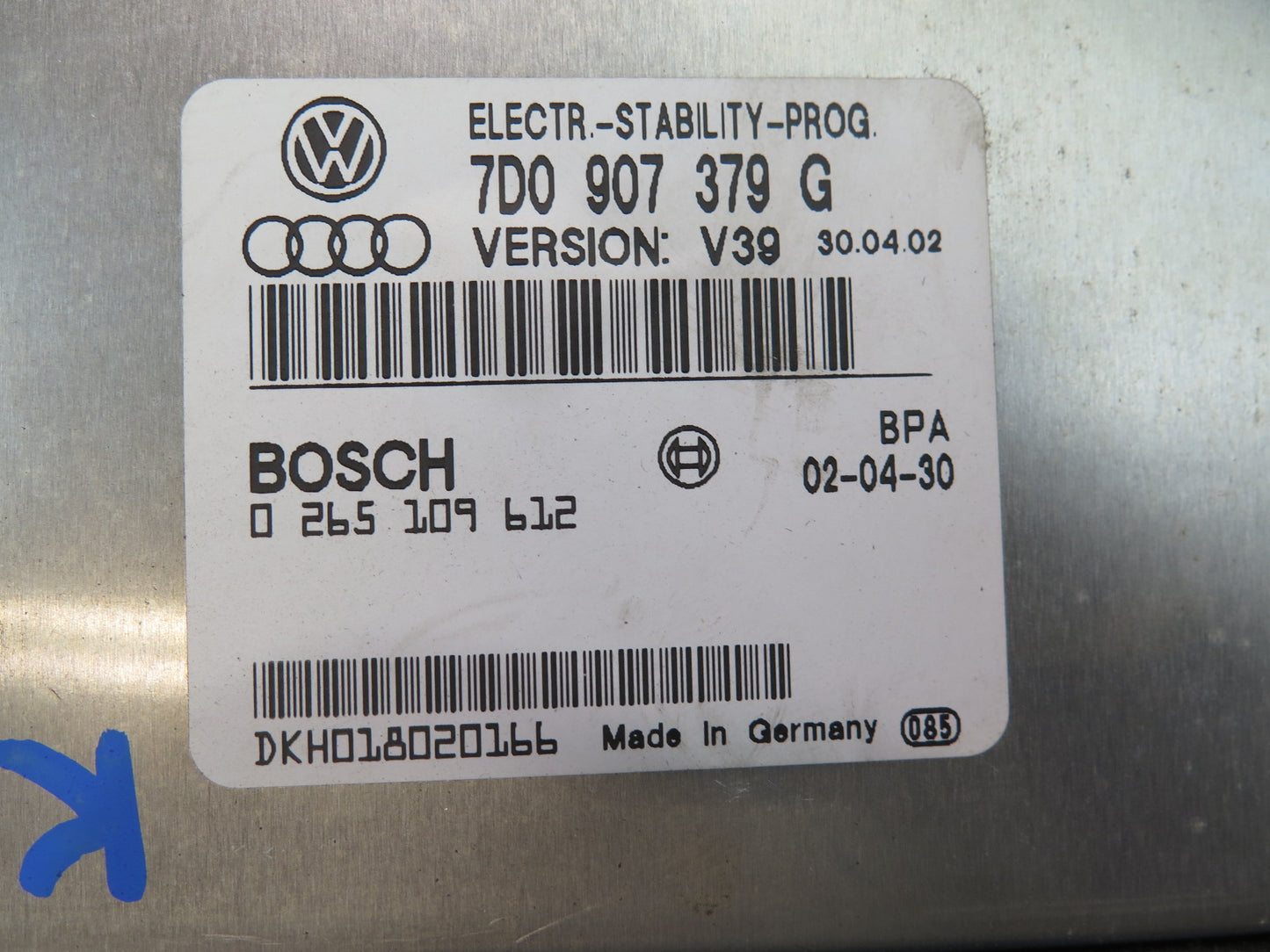 02-03 VW Eurovan T4 2.8L ABS Electronic Stability Control Module 7D0907379G OEM