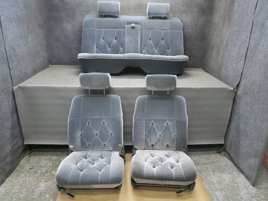 84-88 Toyota Cressida MX73 Luxury Sedan Front & Rear Velour Seat Blue Set OEM