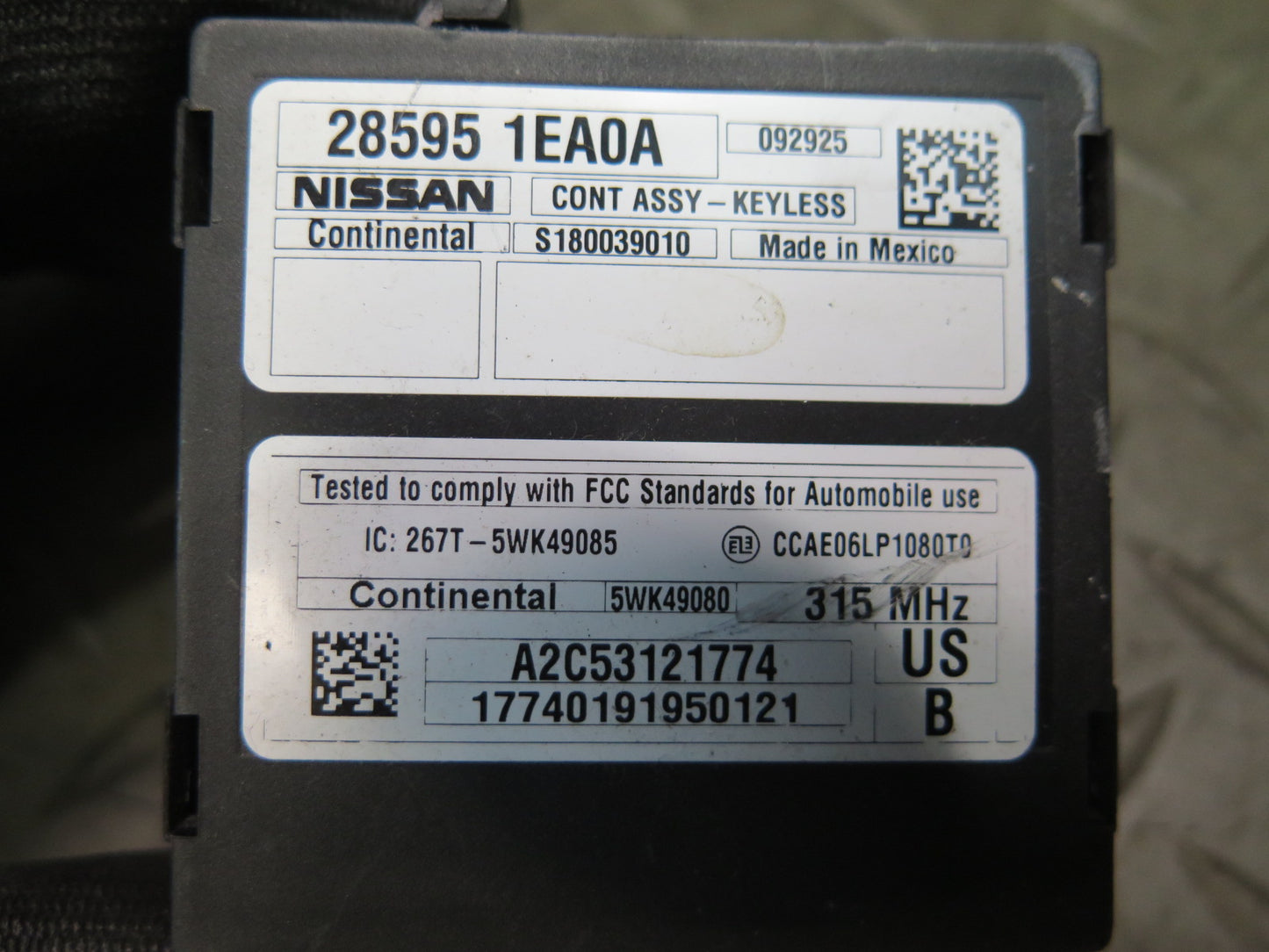09-20 Nissan Z34 370Z Anti Theft Keyless Entry Control Module 28595-1EA0A OEM