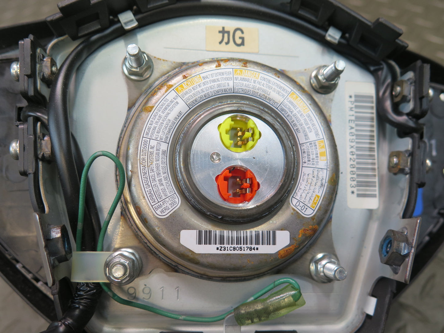 09-20 NISSAN Z34 370Z FRONT LEFT DRIVER SIDE STEERING WHEEL SRS AIRBAG OEM
