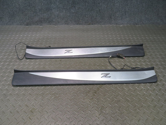 09-20 Nissan Z34 370Z Illuminated Left Right Door Scuff Sill Plate Trim Set OEM
