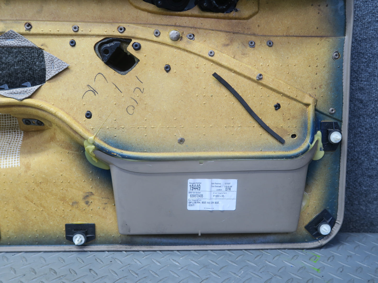 96-98 BMW E36/7 Z3 Right Door Interior Trim Panel Sand Beige OEM