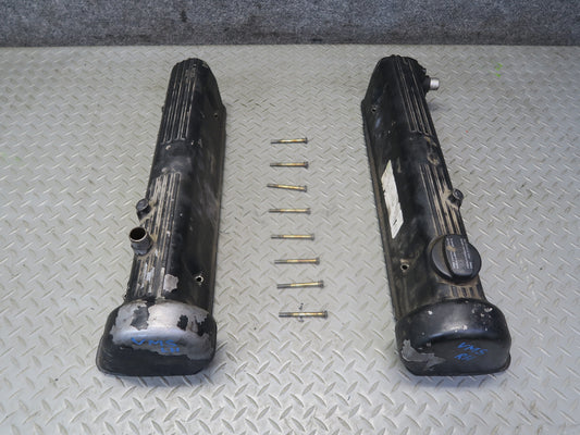 86-91 Mercedes W126 560SEC 560SEL Left & Right Engine Head Valve Cover Set OEM