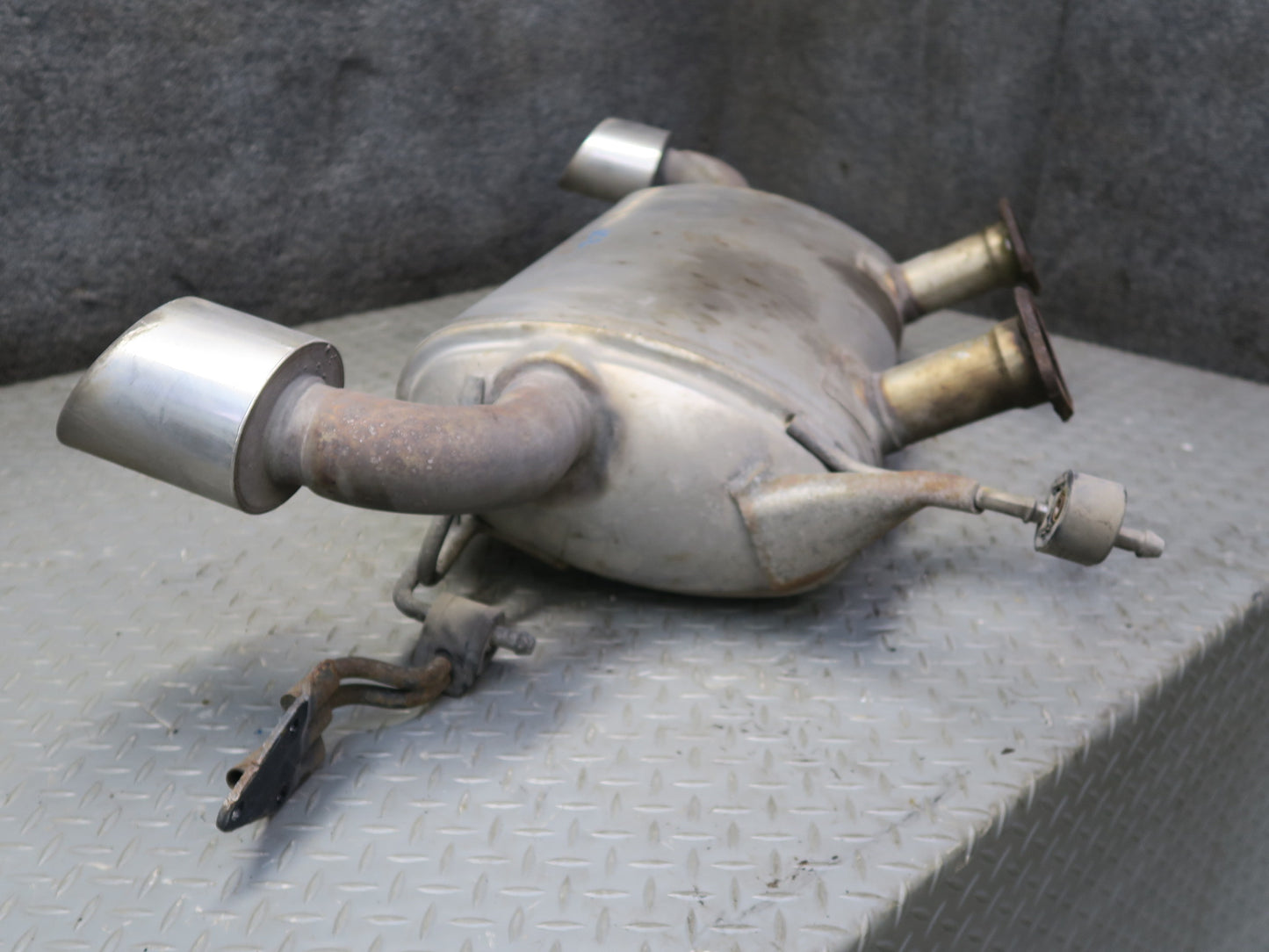 09-12 Nissan Z34 370Z Rear Exhaust Muffler w Tips Assembly 20100-1EH0A OEM