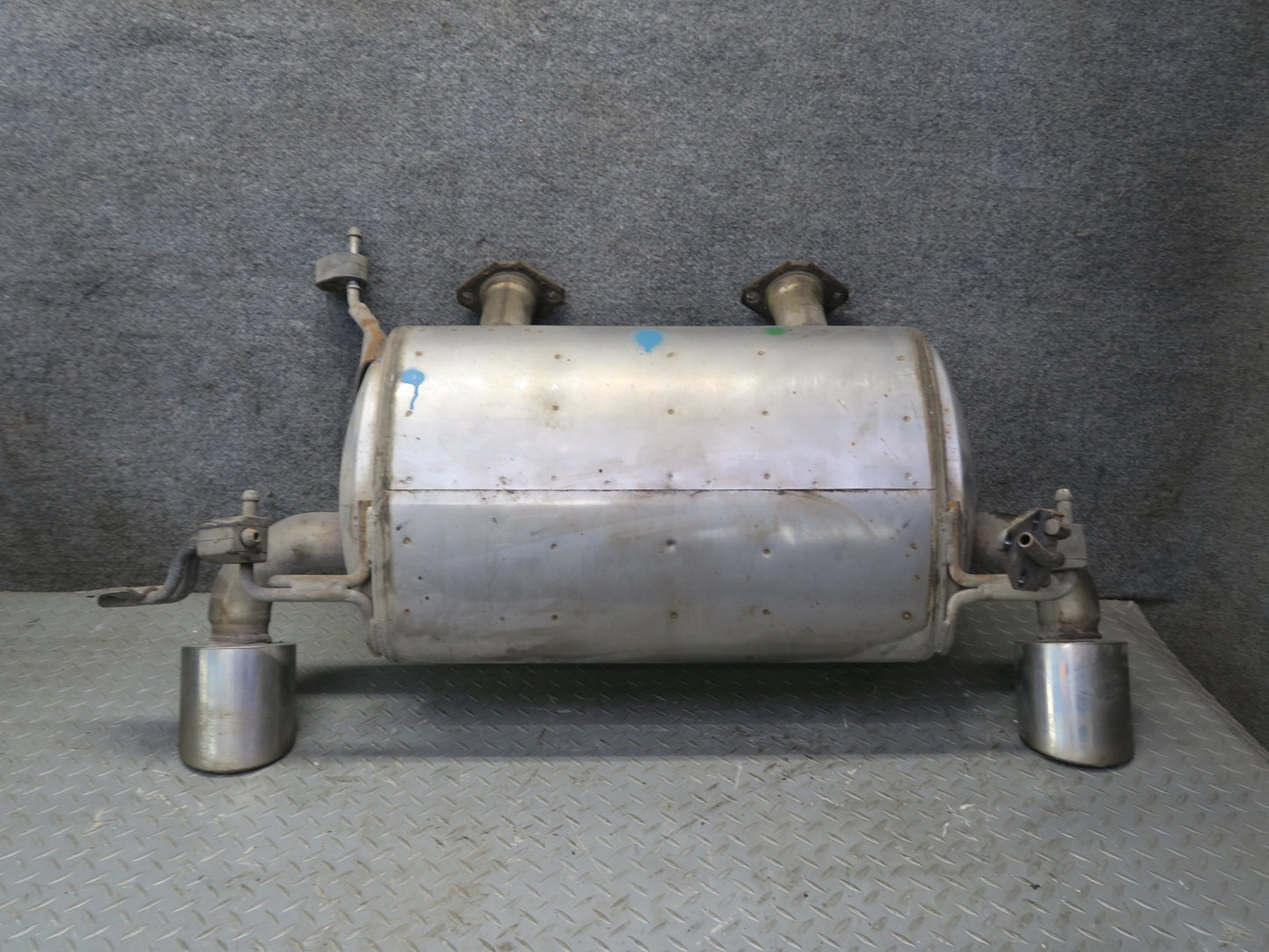09-12 Nissan Z34 370Z Rear Exhaust Muffler w Tips Assembly 20100-1EH0A OEM