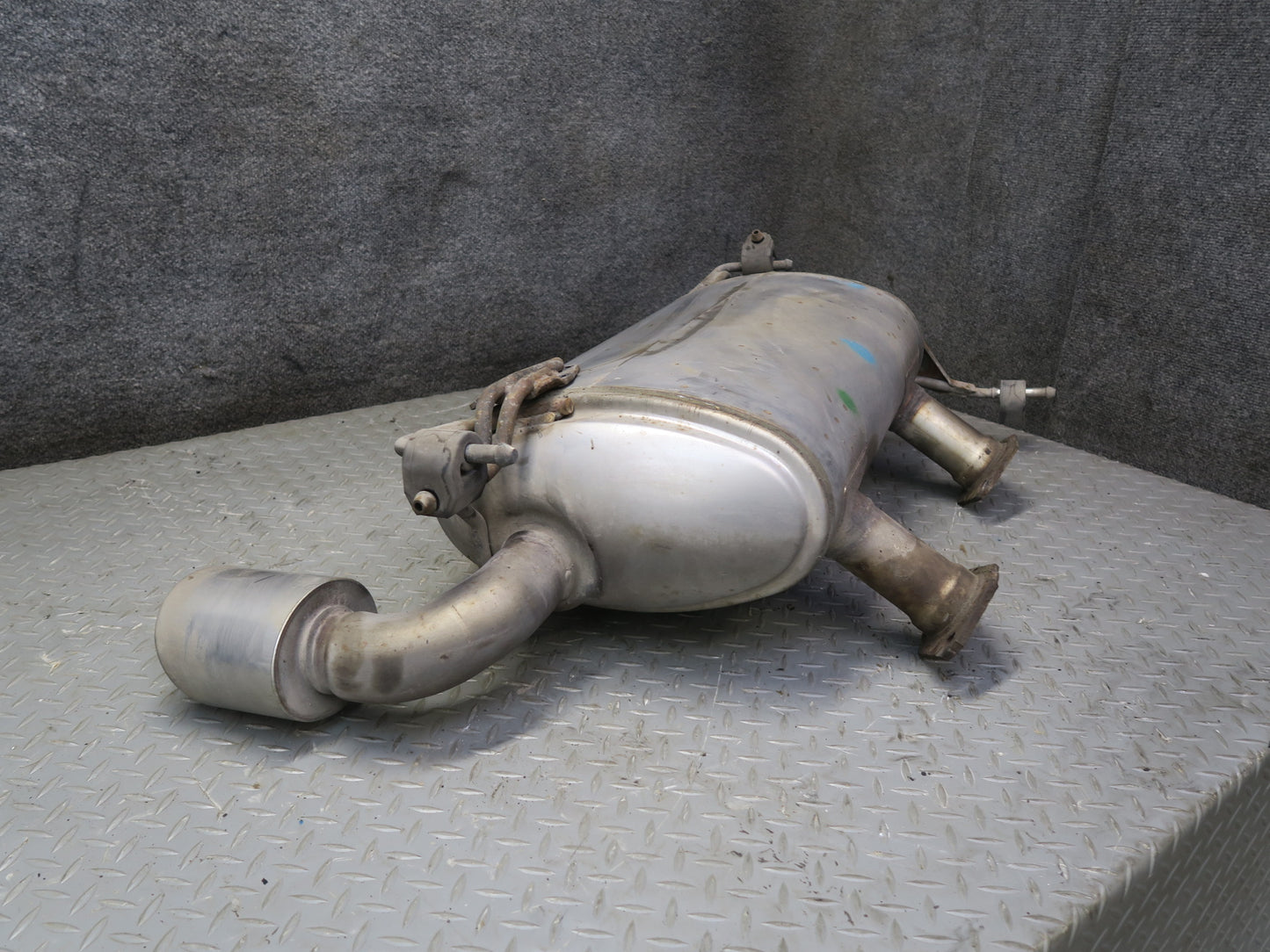 09-12 Nissan Z34 370Z Rear Exhaust Muffler w Tips Assembly 20100-1EH0A OEM