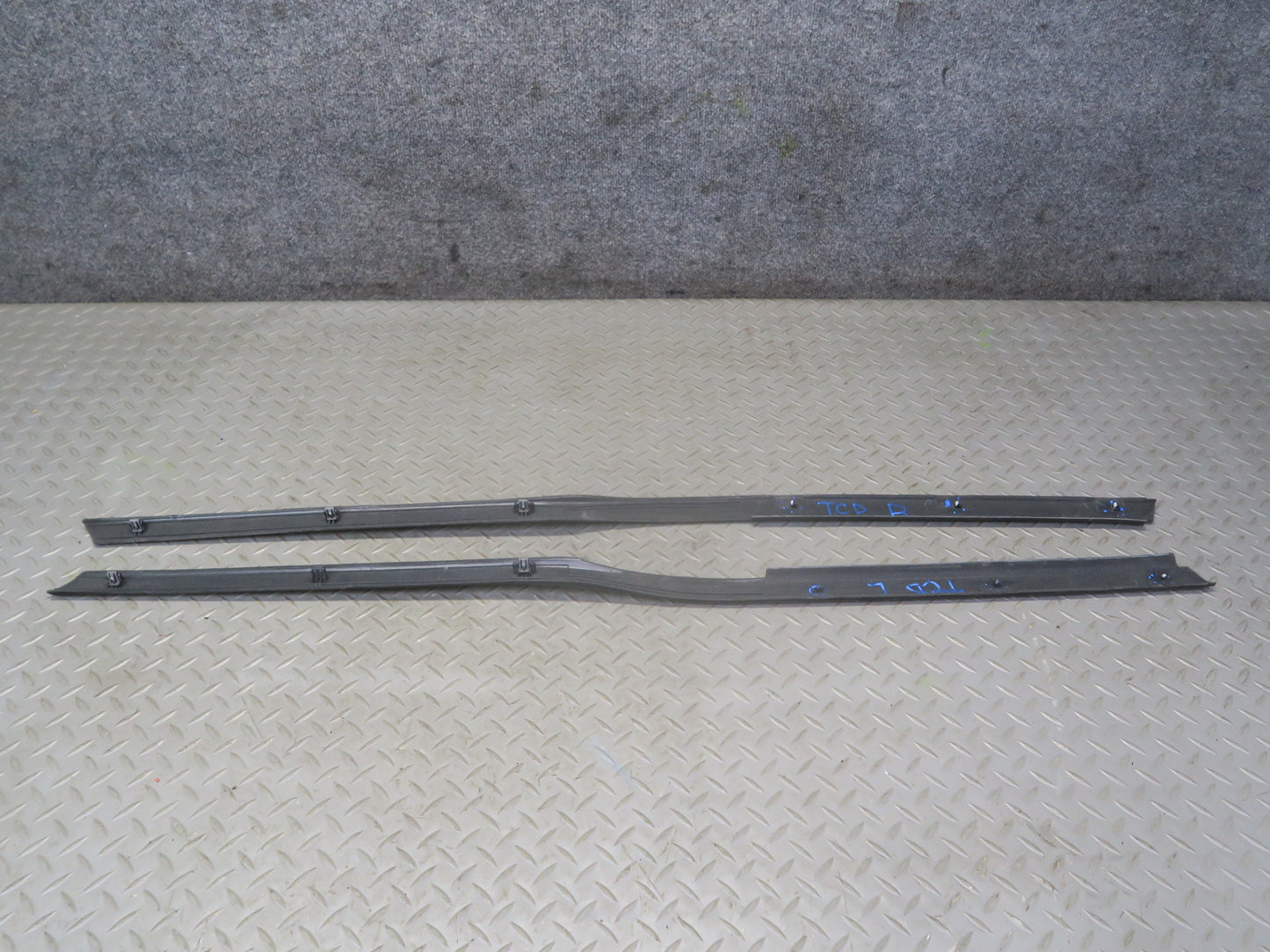 84-86 Toyota Cressida MX73 Sedan Set of 2 Roof Side Rail Trim Cover Gray OEM