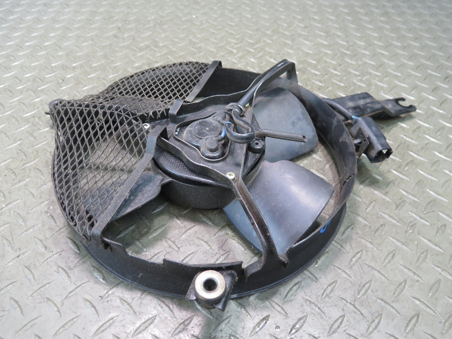 85-86 Toyota Cressida MX73 A/C Condenser Cooling Fan Motor w Shroud & Mount OEM