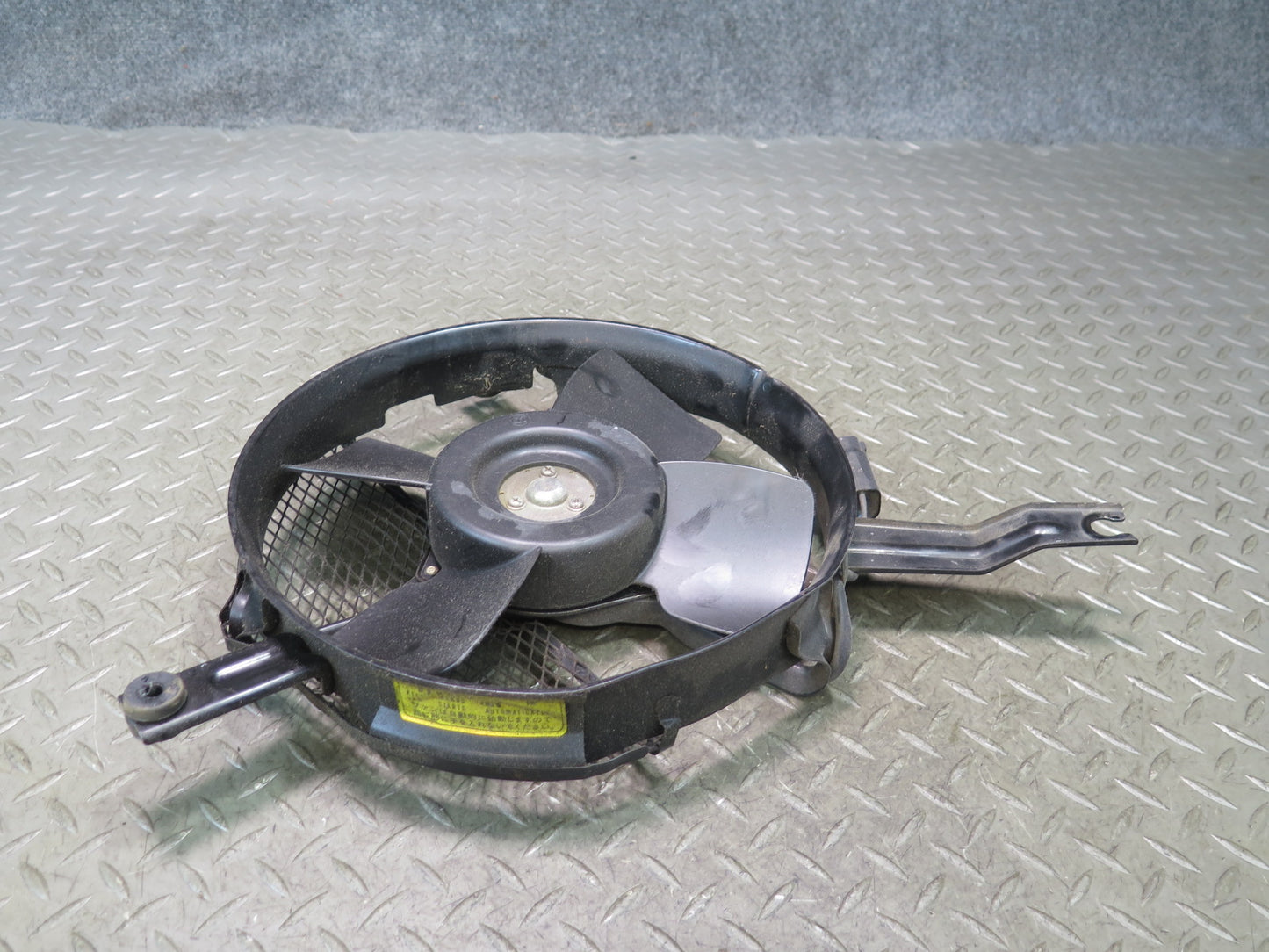85-86 Toyota Cressida MX73 A/C Condenser Cooling Fan Motor w Shroud & Mount OEM