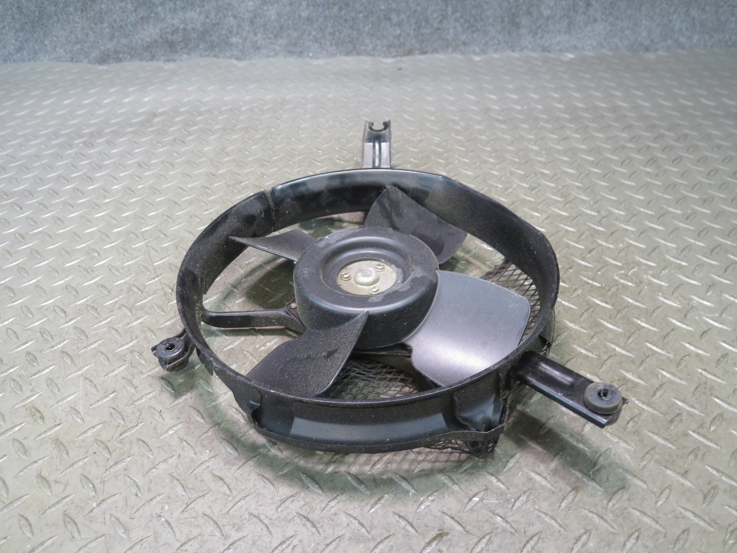 85-86 Toyota Cressida MX73 A/C Condenser Cooling Fan Motor w Shroud & Mount OEM