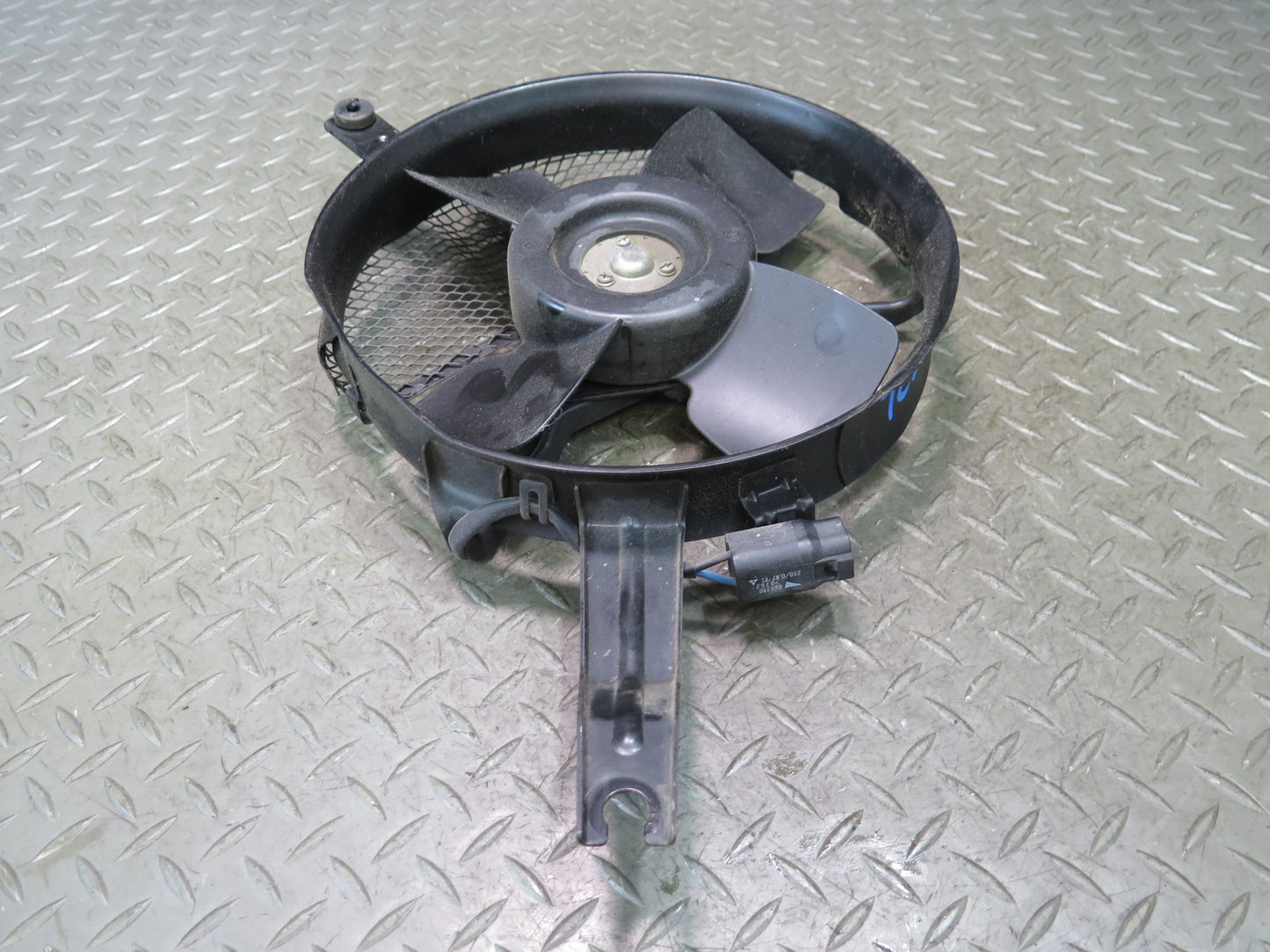 85-86 Toyota Cressida MX73 A/C Condenser Cooling Fan Motor w Shroud & Mount OEM