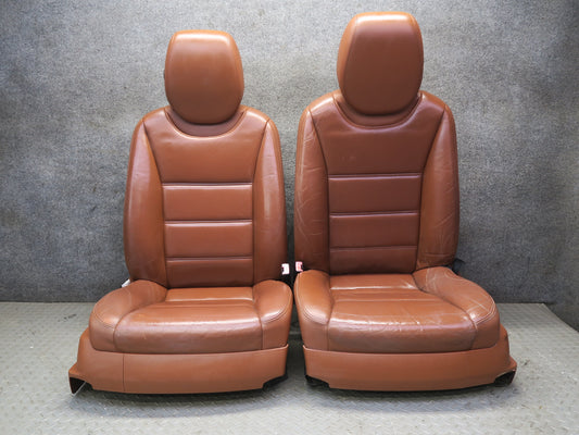 2008-2010 Porsche Cayenne 957 Front Left Right Comfort Leather Seat Chestnut Set