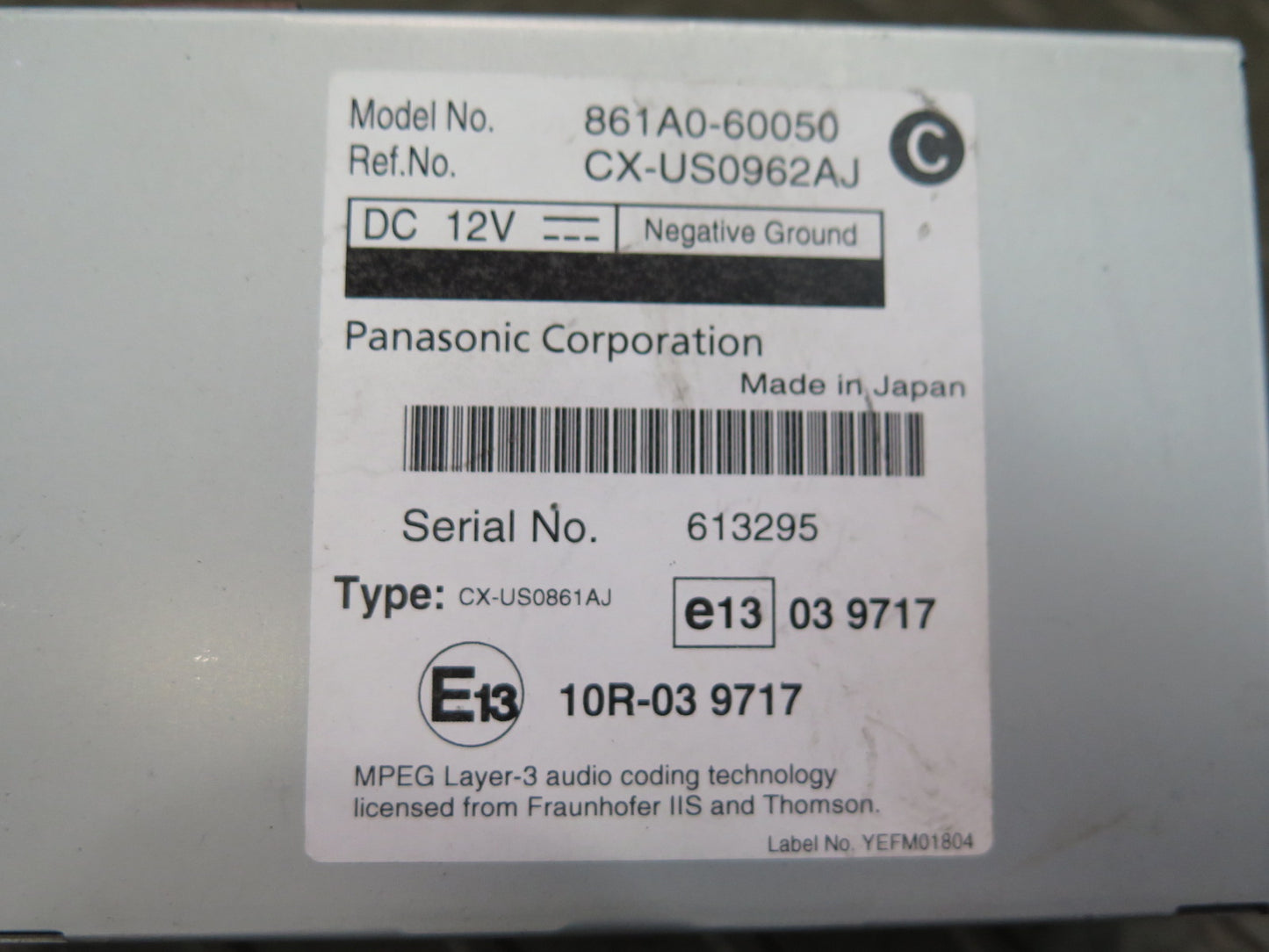 2010-2013 Lexus URJ150L GX460 Multimedia Communication Control Module Unit
