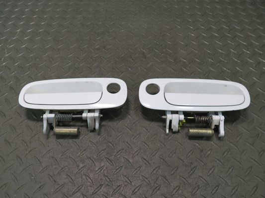 00-05 Toyota MR2 Spyder Set of 2 Left & Right Door Exterior Handle White OEM