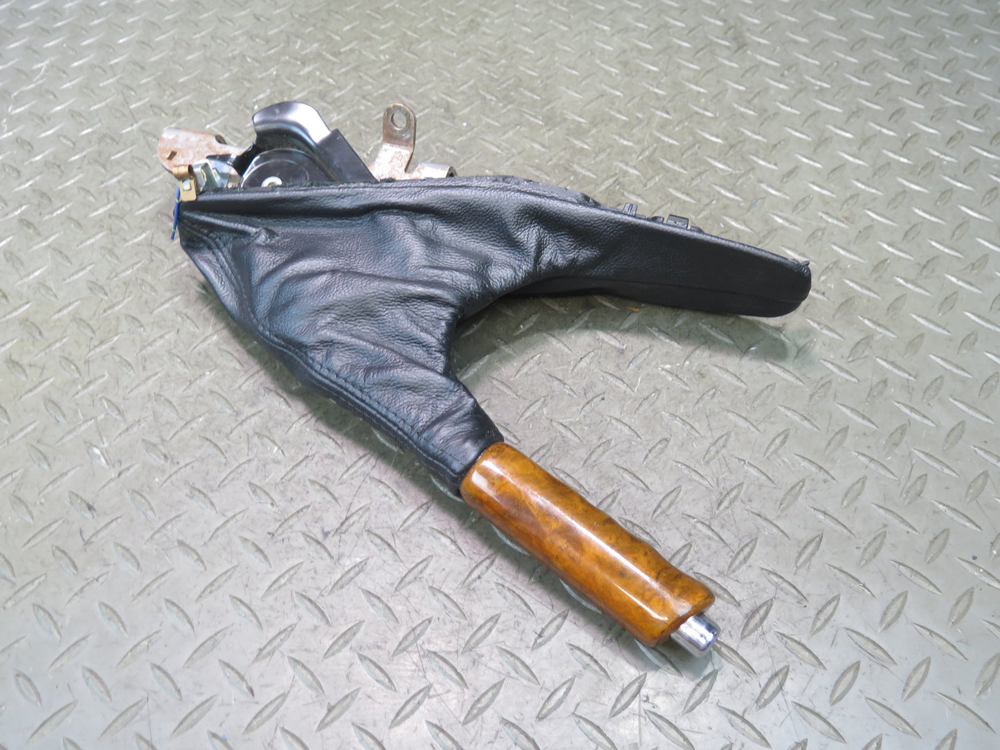00-02 BMW E36/7 Z3 Emergency Parking Handbrake Lever Wood w Black Boot OEM