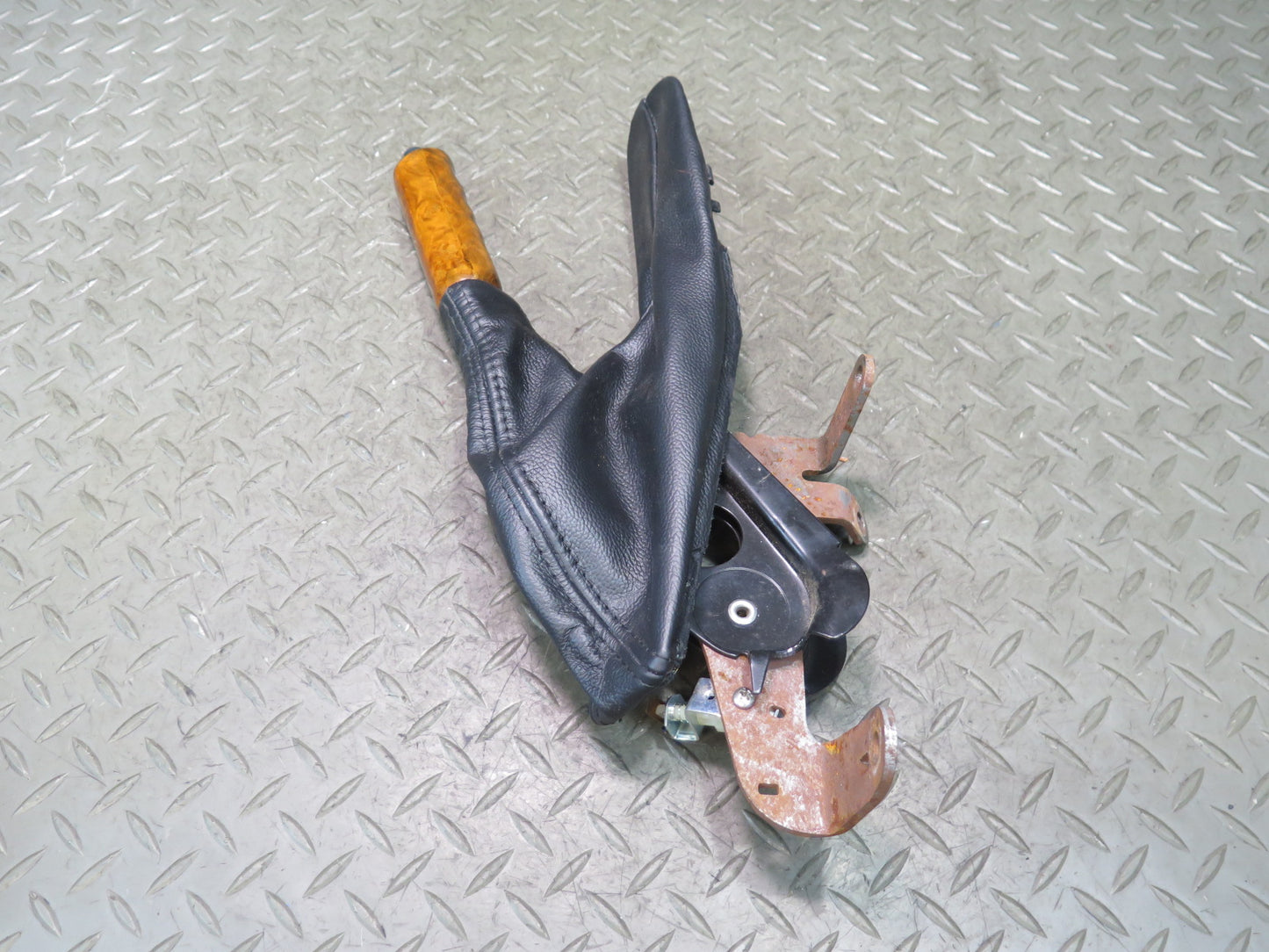 00-02 BMW E36/7 Z3 Emergency Parking Handbrake Lever Wood w Black Boot OEM