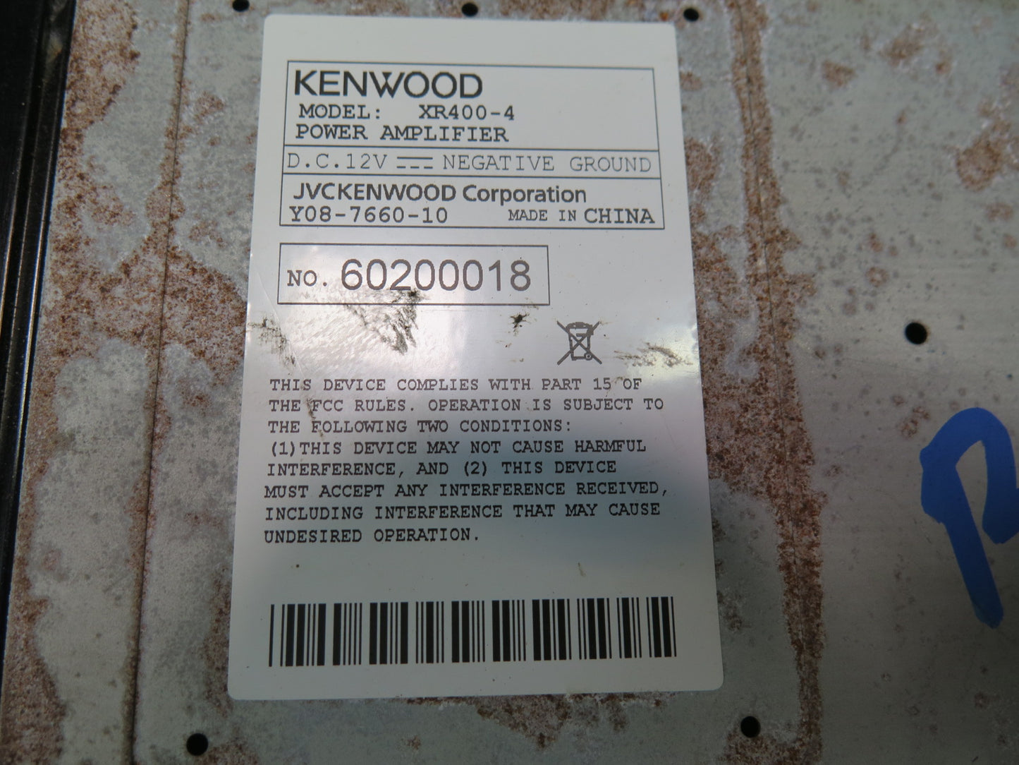 Kenwood Excelon AMP XR400-4 4-CHANNEL Amplifier