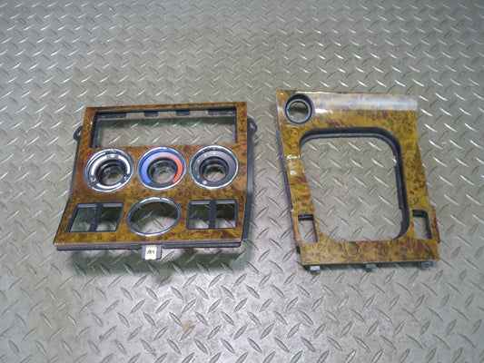 00-02 BMW E36/7 Z3 Dash Center Console Climate Shifter Wood Trim Bezel Panel Set