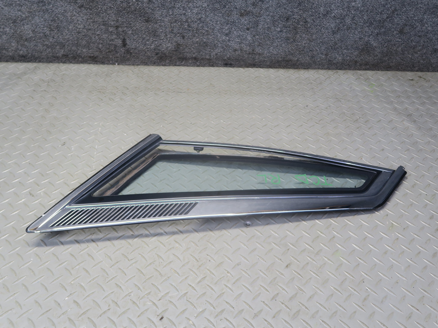 84-86 Toyota Cressida MX73 Sedan Rear Left Quarter Window Glass w Molding OEM