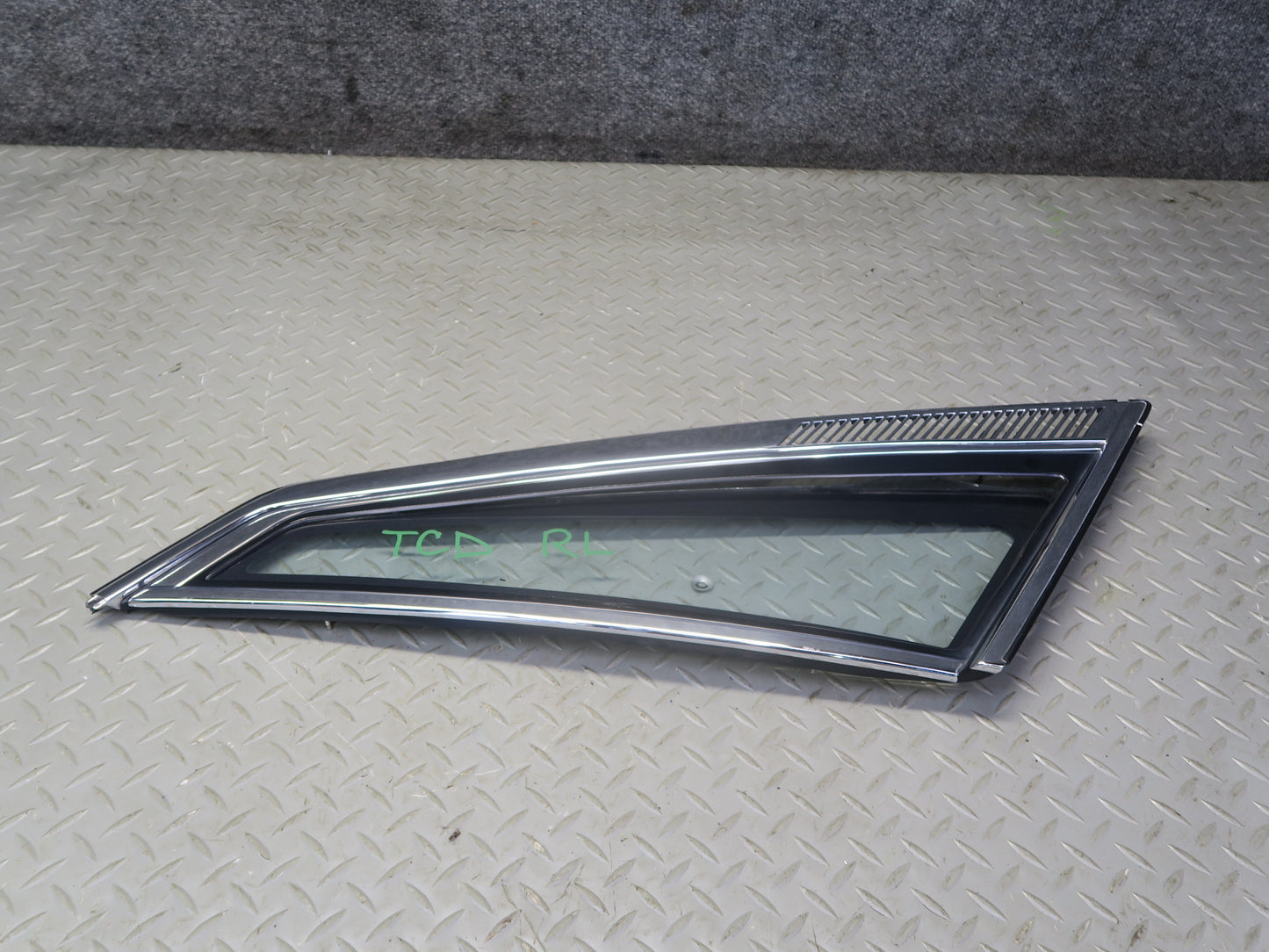 84-86 Toyota Cressida MX73 Sedan Rear Left Quarter Window Glass w Molding OEM